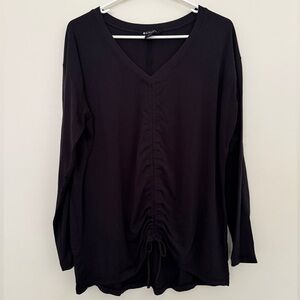 Athleta Women’s Medium Black CROSSOVER RUCHED TOP